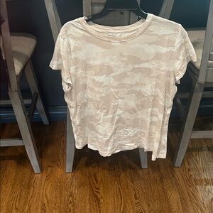 Athleta Cream Camouflage Tee